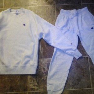 Champion Tracksuit, All White Reverse Weave